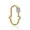 14K Yellow Gold Plated Diamond Screw Hamsa Carabiner Lock Jewelry