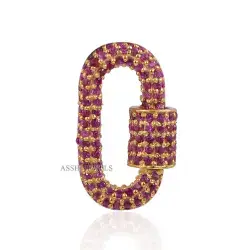 14K Yellow Gold Ruby Carabiner Lock Jewelry