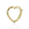 14K Yellow Gold  Plated Multi Cubic Zirconia Heart Enhancer Lock Jewelry