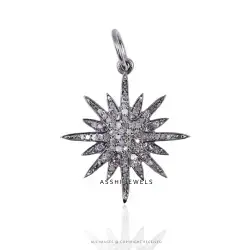 925 Silver Diamond Star Charm Jewelry