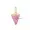 14K Yellow Gold Plated Pink Cubic Zirconia Pizza Slice Enamel Charm Jewelry