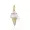 14k Yellow Gold Plated Multi Cubic Zirconia Ice Cream Cone Enamel Charm Jewelry