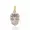 14K Yellow Gold Plated Green Cubic zirconia Skull  Multi enamel Charm Jewelry