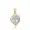 14K Yellow Gold Plated White Topaz  Heart charm Jewelry