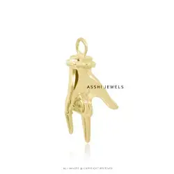 14K Yellow Gold Plated Figa  Hand Charm Jewelry