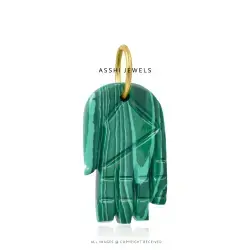 Malachite Gemstone Figa Charm Jewelry
