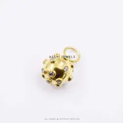 925 Silver Moissanite Ball Charm Jewelry