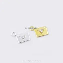 925 Silver Moissanite Envelope Charm Jewelry
