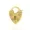14K Yellow Gold Plated Plain Key Heart Padlock Jewelry