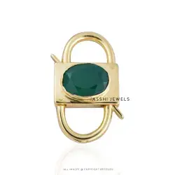 925 Silver Green Onyx Padlock Jewelry
