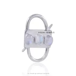 925 Silver Moon Stone Padlock Jewelry