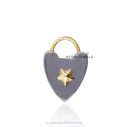 925 Silver Heart Sape Star Padlock Jewelry