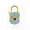 14K Yellow Gold Plated Sky Blue Enamel Cubic Zirconia Padlock Jewelry