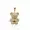 14K Yellow Gold Plated Moissanite teddy Bear Pendant Jewelry