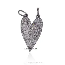 925 Silver Diamond Heart Pendant Jewelry