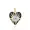 14K Yellow Gold Plated Diamond Enamel Heart Pendant Evil Eye