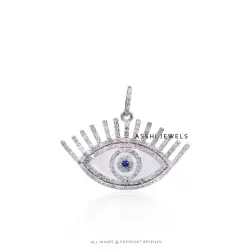 925 Silver Diamond Evil Eye Pendant Jewelry