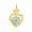 14K Yellow Gold Plated Chalcedony Gemstone Heart Pendant Padlock Jewelry