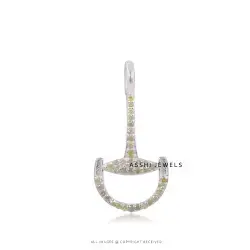 925 Silver Diamond Horse Bit Pendant Jewelry