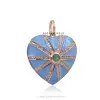 14k Rose Gold Plated Diamond Heart Enamel Heart Pendant Jewelry