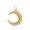 14k Yellow Gold Plated Diamond Moon Crescent Pendant Jewelry