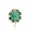 14K Yellow Gold Plated Malachite  Clover Pendant Jewelry