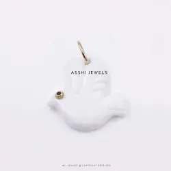 White Agate Carving  Pigeon Pendant  Jewelry