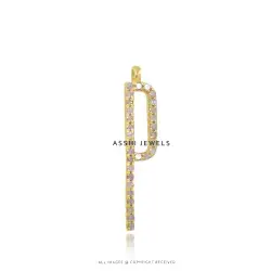 14k Yellow Gold Plated Diamond P Letter Pendant Jewelry