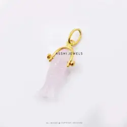 925 Silver Rose Quartz Fish Pendant Jewelry