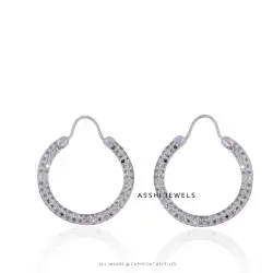 925 Silver Diamond Hoop Earring Jewelry