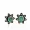 925 Silver Diamond & Emerald Drop Stud Earring Jewelry