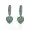925 Silver Green Cubic Zirconia Hoop Heart Earring