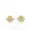 14K Yellow Gold Diamond Flower Shape Earring Floral Jewelry