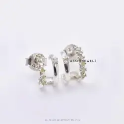 925 Silver Diamond Round Stud Earring Jewelry