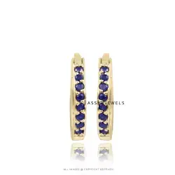 14K Yellow Gold Blue Sapphire Earring Jewelry
