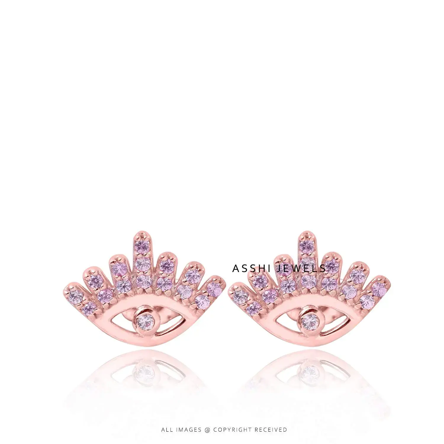 Pink sapphire Eye Stud Earring Tragus Helix Piercing Jewelry