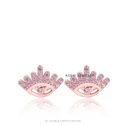 Pink sapphire Eye Stud Earring Tragus Helix Piercing Jewelry