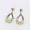 14K Yellow Gold Diamond & Tsavorite Push Back Earring Jewelry