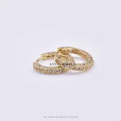 14K Yellow Gold Topaz Hoop Earring Jewelry