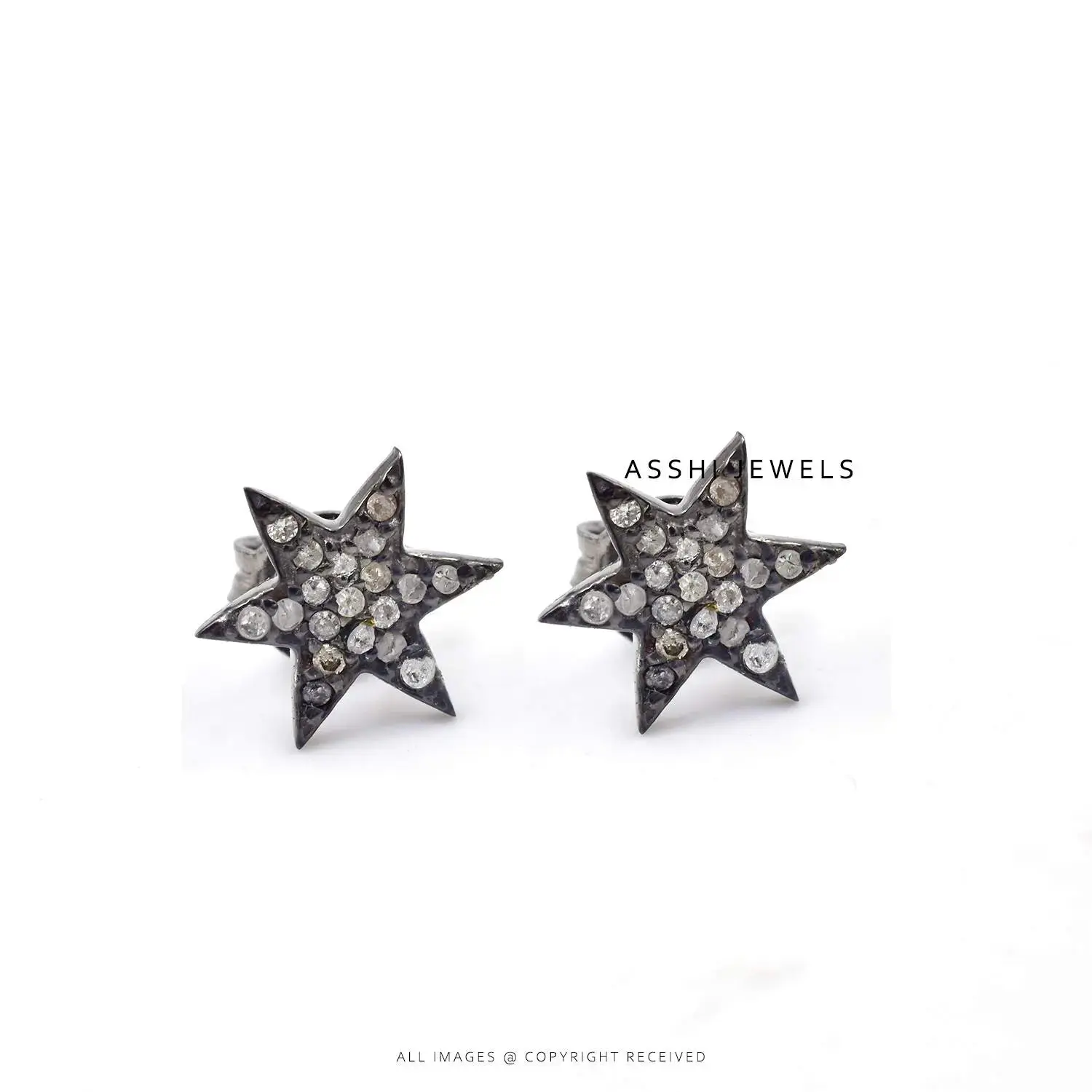 925 Silver Diamond Star Stud Earring Jewelry 925 Silver Diamond Star Stud Earring Jewelry