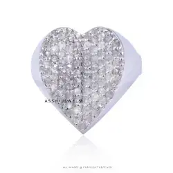 925 Silver Diamond Heart Ring Jewelry