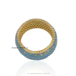 14K Yellow Gold Plated Turquoise Cigar Ring Jewelry