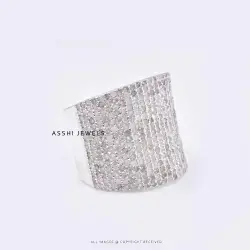 925 Silver Diamond Dome Ring Diamond Cigar Ring Jewelry