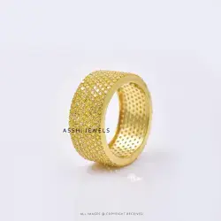 14K Yellow Gold Yellow Cubic Zirconia Cigar Ring Jewelry