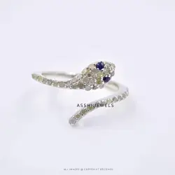 925 Silver Diamond Snake Ring Jewelry