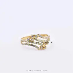 14K Yellow Gold Plated White Topaz Ring Jewelry