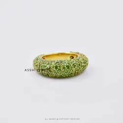 Turquoise Dome Ring in 14K Yellow Gold Plating