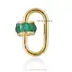 14K Yellow Gold Emerald Baguette Carabiner Jewelry Thumb