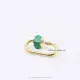 14K Yellow Gold Emerald Baguette Carabiner Jewelry Thumb