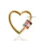 14K Yellow Gold Plated Multi Enamel Screw Heart Carabiner Jewelry Thumb